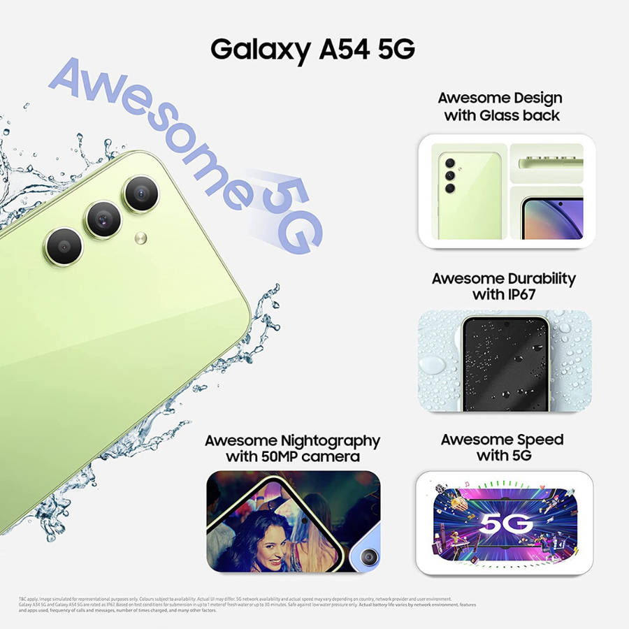 Samsung Galaxy A54 5G 256GB Dual-Sim Lime (in Original Box with screen protectors and covers)