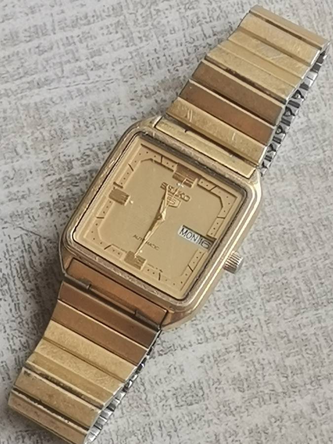 MENS SEIKO 5 AUTOMATIC GOLD WATCH - READ DESCRIPTION