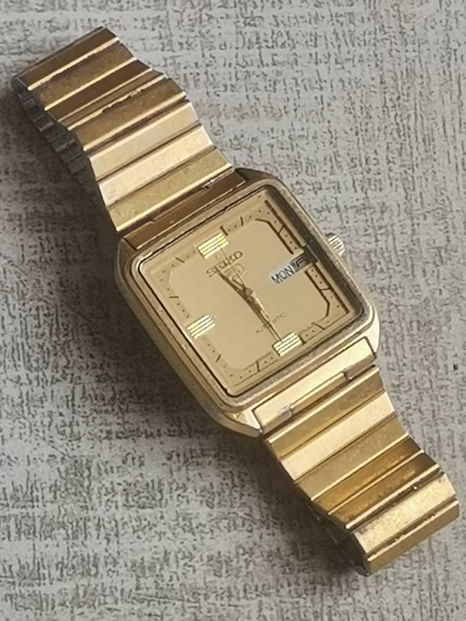 MENS SEIKO 5 AUTOMATIC GOLD WATCH - READ DESCRIPTION
