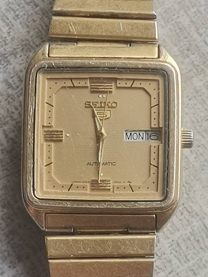 MENS SEIKO 5 AUTOMATIC GOLD WATCH - READ DESCRIPTION
