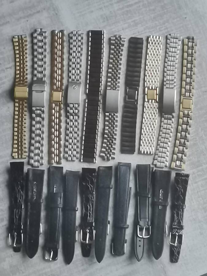 20 x WATCH STRAP COLLECTION - 10 STEEL + 10 LEATHER BIDDING FOR ALL 20 STRAPS