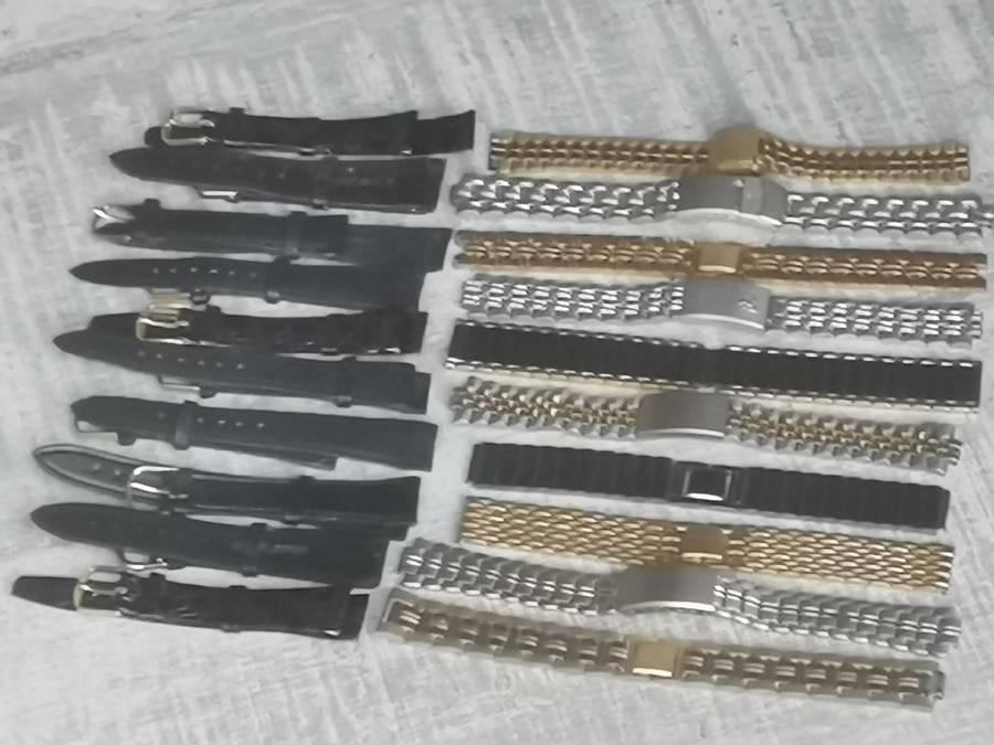 20 x WATCH STRAP COLLECTION - 10 STEEL + 10 LEATHER BIDDING FOR ALL 20 STRAPS