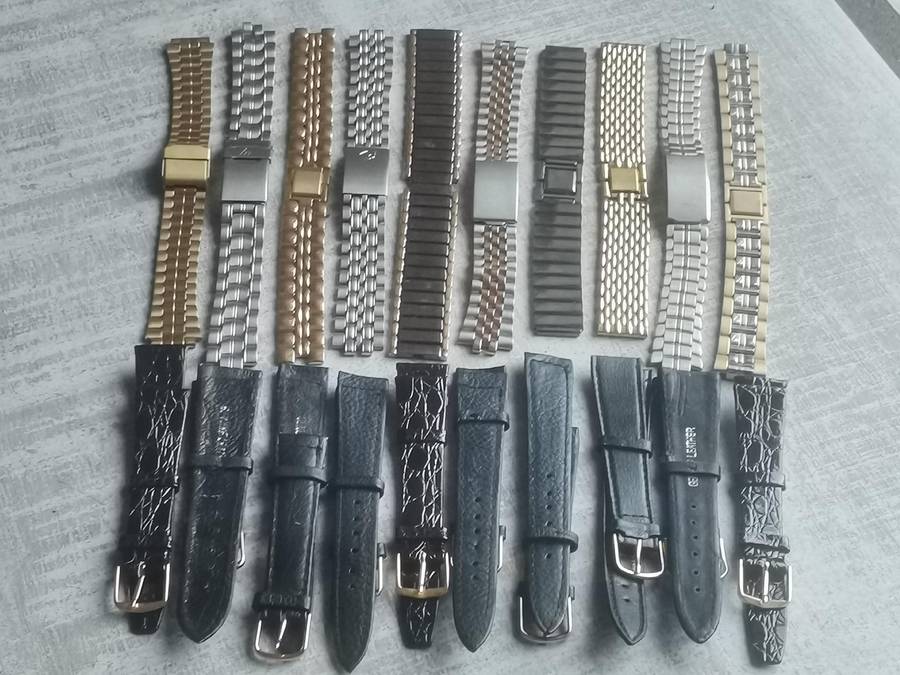 20 x WATCH STRAP COLLECTION - 10 STEEL + 10 LEATHER BIDDING FOR ALL 20 STRAPS