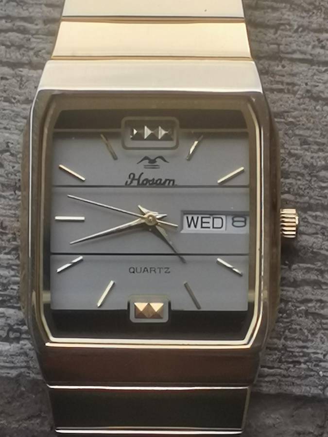 MENS VINTAGE HOSAM GOLD PLATED WATCH IN EXCELLENT WORKING CONDITION