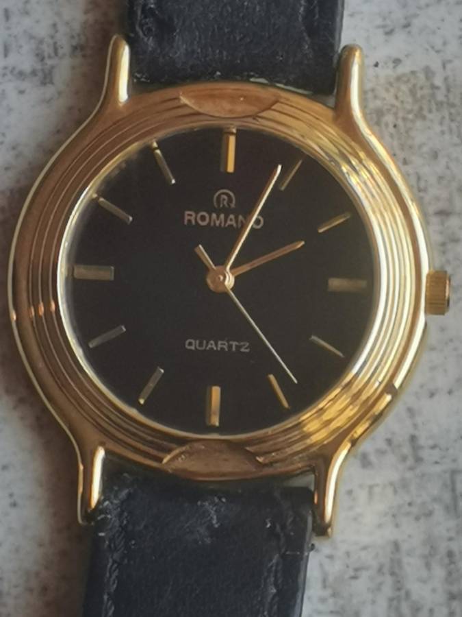 Men's Vintage Romano 18K Gold Plated Watch