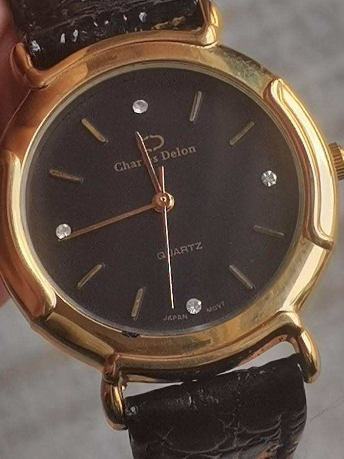 MENS CHARLES DELON GOLD PLATED WATCH IN EXCELLENT WORKING CONDITION