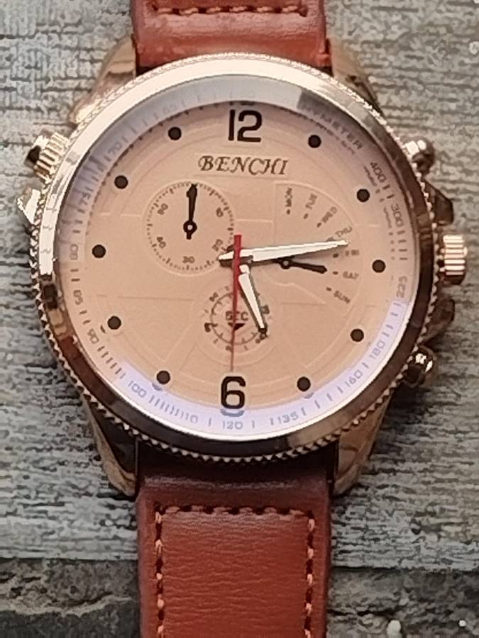 MENS BENCHI HUGE 50MM DIAL WATCH IN EXCELLENT WORKING CONDITION