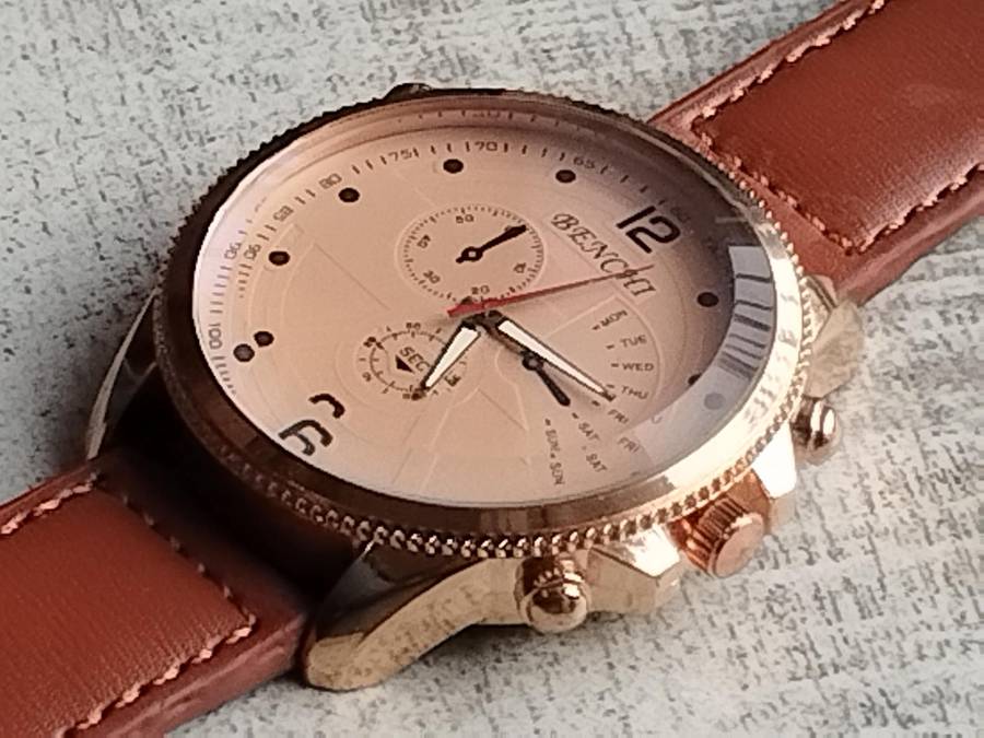 MENS BENCHI HUGE 50MM DIAL WATCH IN EXCELLENT WORKING CONDITION