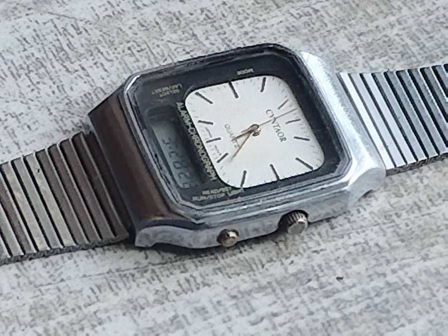 Men's Vintage Cyntaor Stainless Steel Analog/Digital Watch