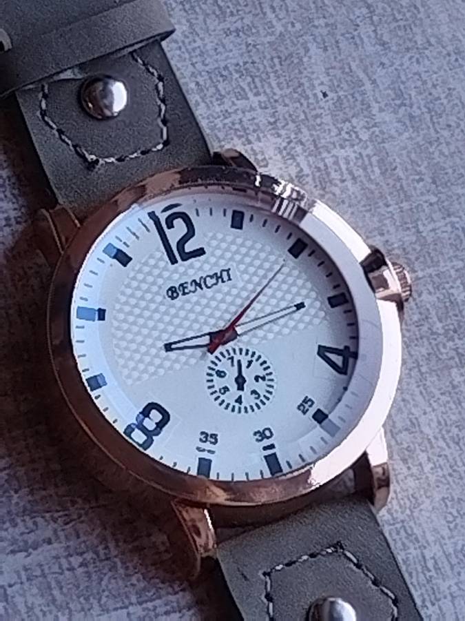 MENS BENCHI GOLD PLATED WATCH WITH HUGE 50MM DIAL IN EXCELLENT WORKING CONDITION