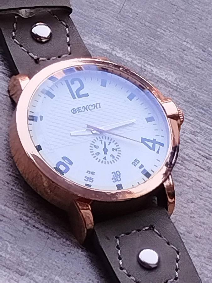 MENS BENCHI GOLD PLATED WATCH WITH HUGE 50MM DIAL IN EXCELLENT WORKING CONDITION