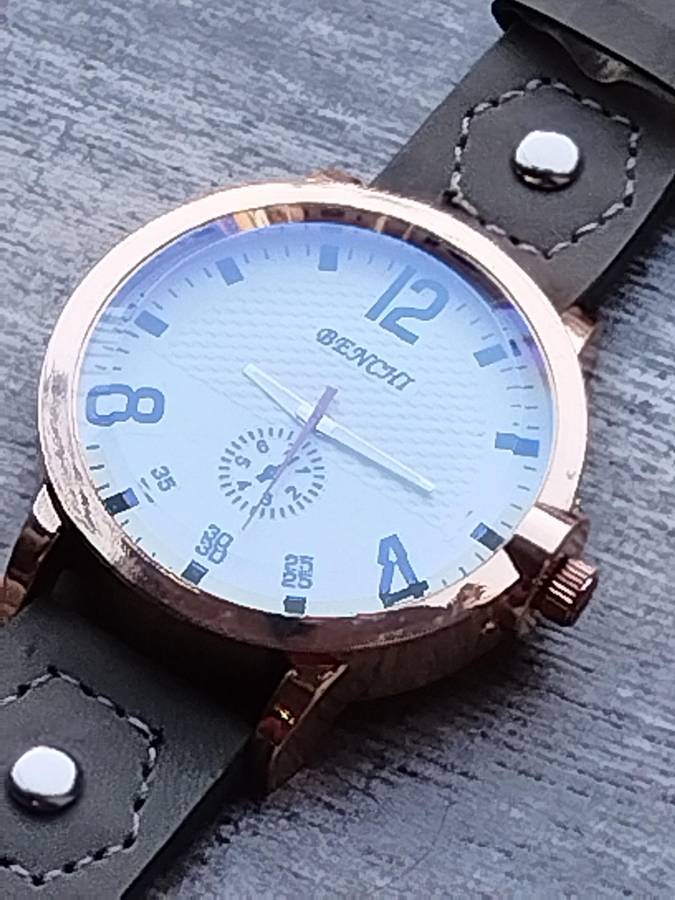 MENS BENCHI GOLD PLATED WATCH WITH HUGE 50MM DIAL IN EXCELLENT WORKING CONDITION