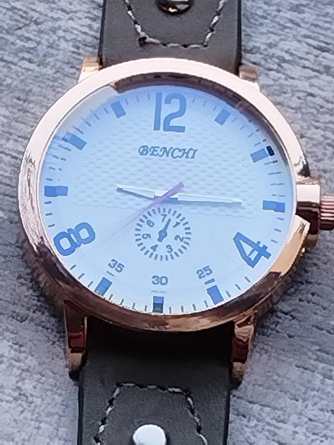 MENS BENCHI GOLD PLATED WATCH WITH HUGE 50MM DIAL IN EXCELLENT WORKING CONDITION