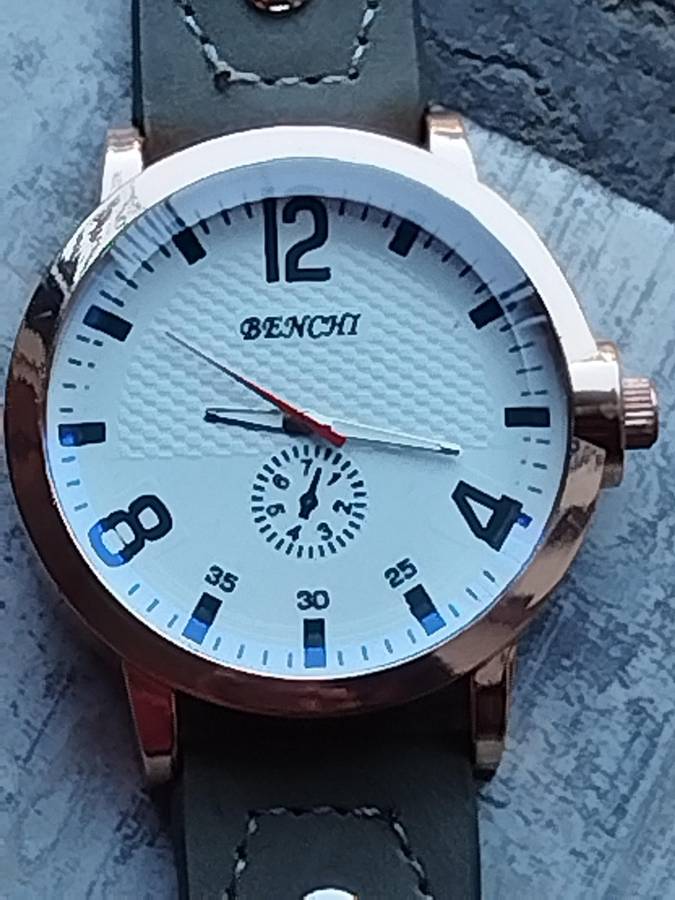 MENS BENCHI GOLD PLATED WATCH WITH HUGE 50MM DIAL IN EXCELLENT WORKING CONDITION