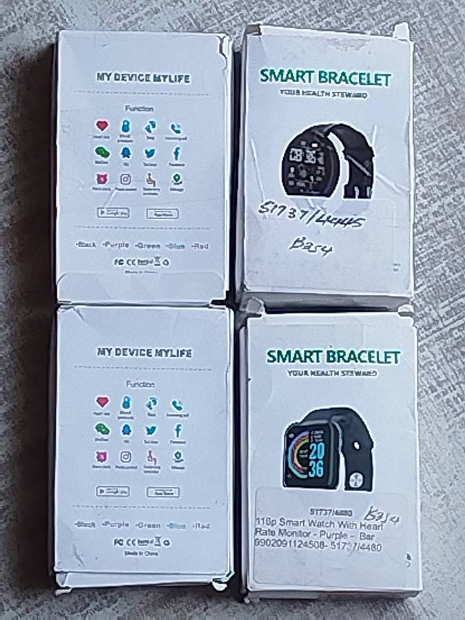 4 x SMART WATCHES IN BOXES - BIDDING FOR ALL 4 WATCHES WINNER TAKES ALL