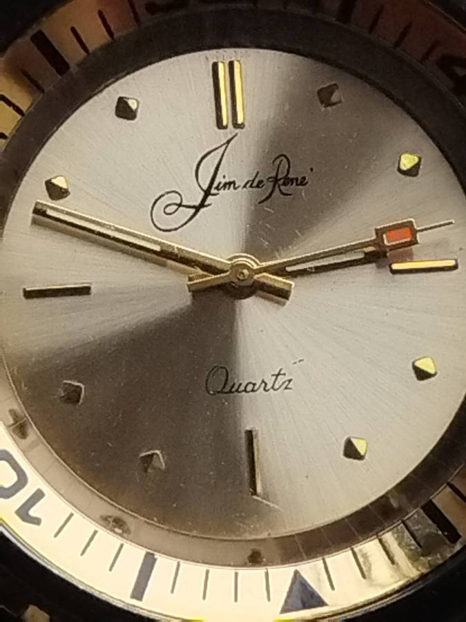 MENS JIM DE RENE WATCH WITH ROTATING BEZEL IN EXCELLENT WORKING CONDITION