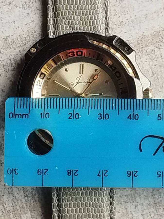 MENS JIM DE RENE WATCH WITH ROTATING BEZEL IN EXCELLENT WORKING CONDITION