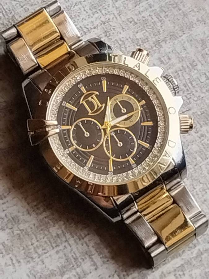 MENS/UNISEX DAVID TLALE 2-TONE WATCH IN EXCELLENT WORKING CONDITION - READ DESCRIPTION