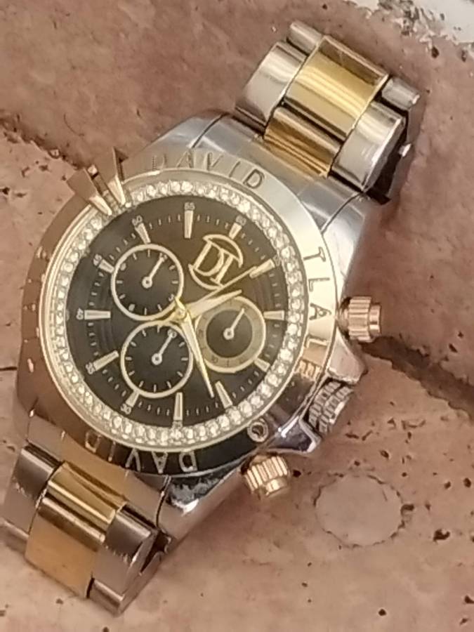 MENS/UNISEX DAVID TLALE 2-TONE WATCH IN EXCELLENT WORKING CONDITION - READ DESCRIPTION