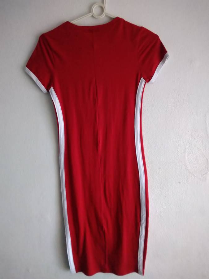 Red Dress With Side Stripes