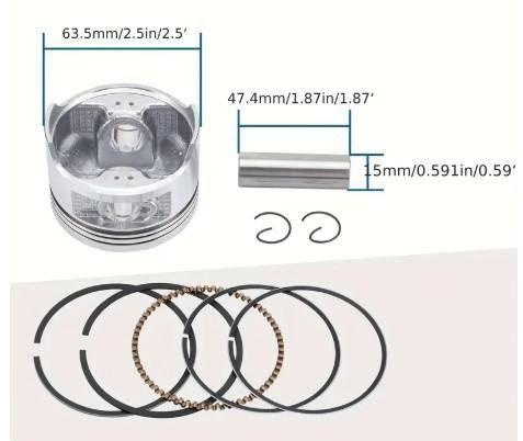 Piston and Rings Kit For 200cc Quad, Scooter Motor Bikes etc