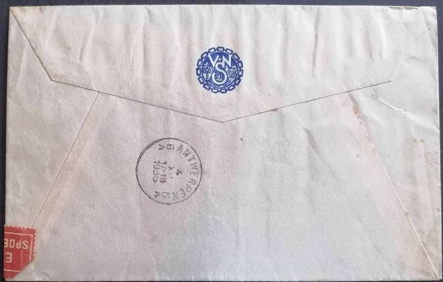 POSTAL HISTORY BELGIUM TO ANTWERPEN