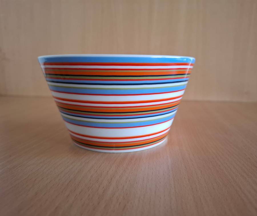 Round Stripe Ceramic Bowl - width 14cm height 7cm