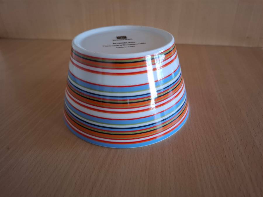 Round Stripe Ceramic Bowl - width 14cm height 7cm
