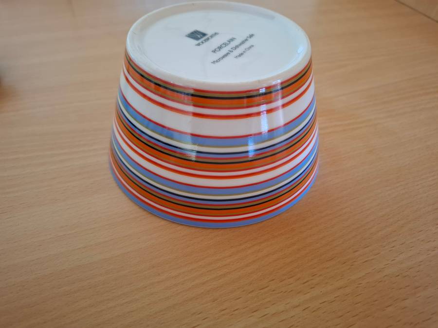 Round Stripe Ceramic Bowl - width 14cm height 7cm