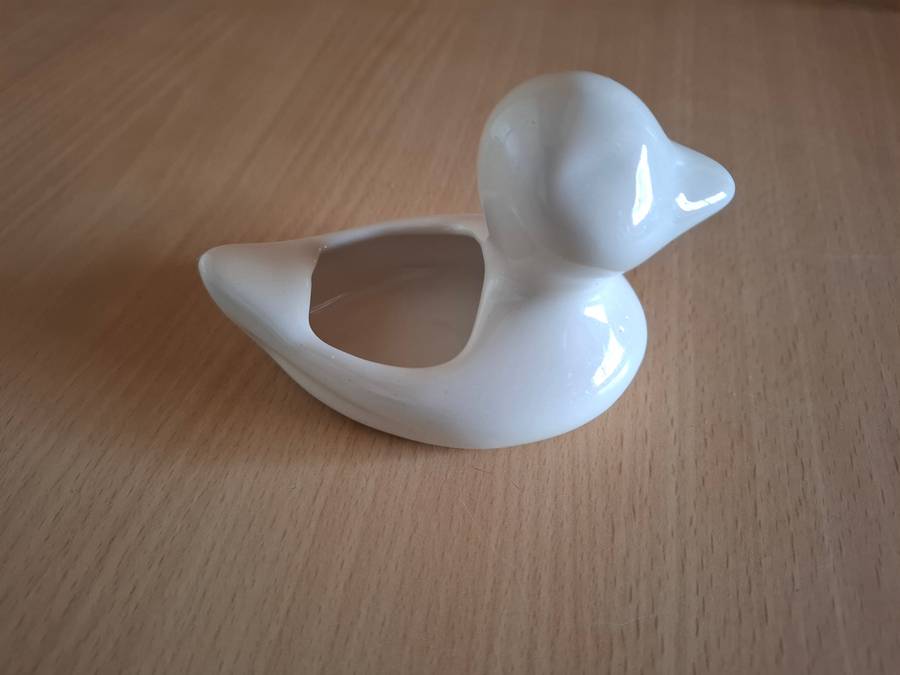 Small Ceramic Duck Figurine Planter - 11cm x 7cm height 7cm