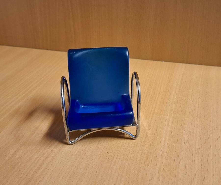 Miniature Blue Armchair - width 7cm height 7cm depth 5cm
