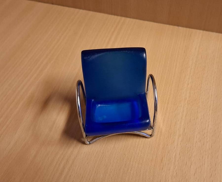 Miniature Blue Armchair - width 7cm height 7cm depth 5cm