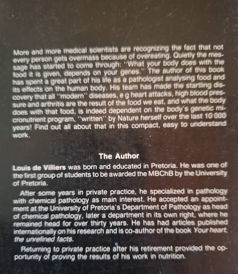 You and Your Diet - Nature`s Computer : Louis S De Villiers  (Paperback)