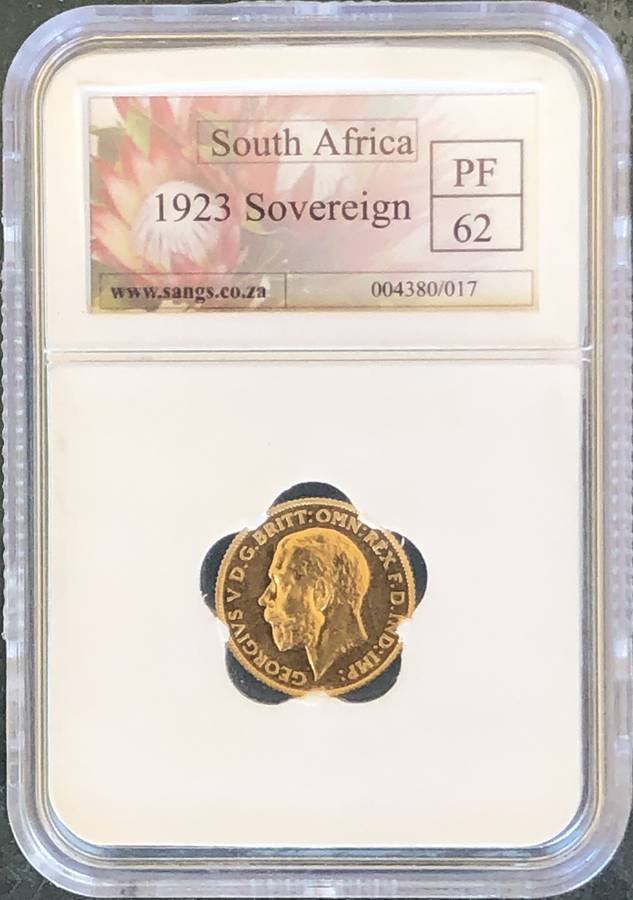 1923 Gold South African Full Sovereign PF62