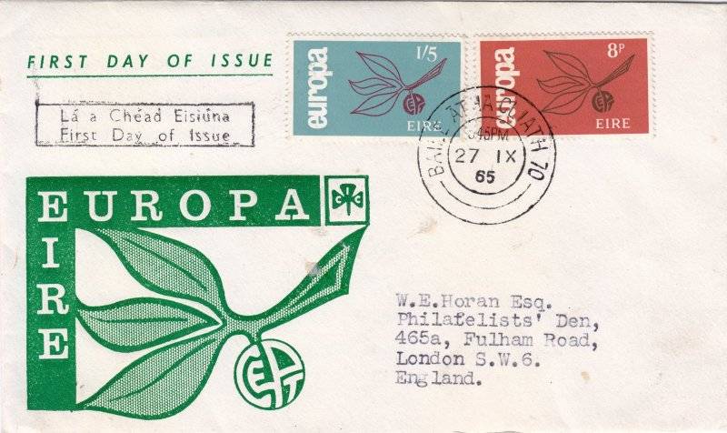Ireland, Scott #204,205,1965,FDC,Europa