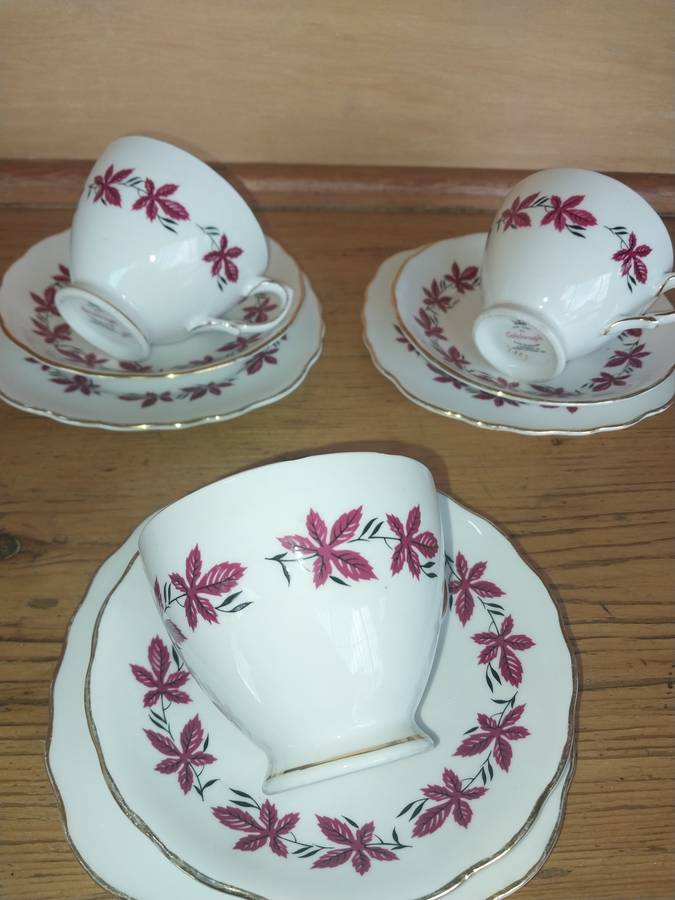 Three vintage colclough China tea cups