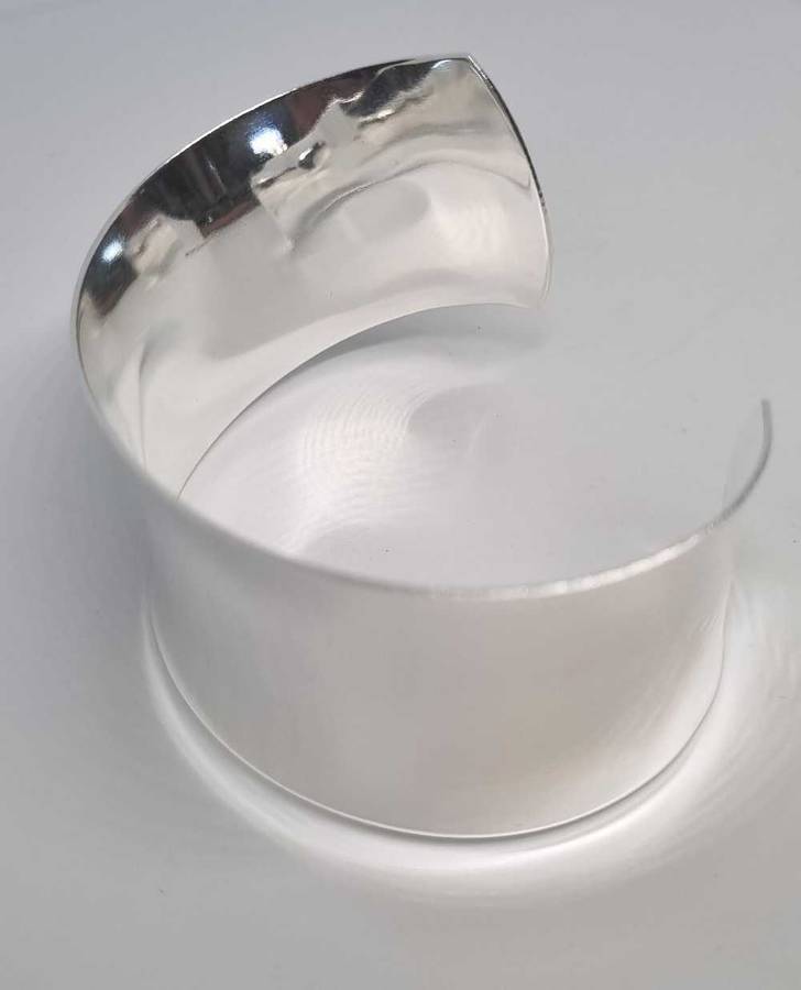 925 Silver Wide Band Open Cuff Bracelet