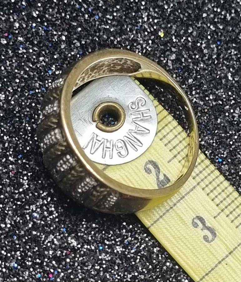 9ct Yellow and White Gold Wide Band Diamond Ring