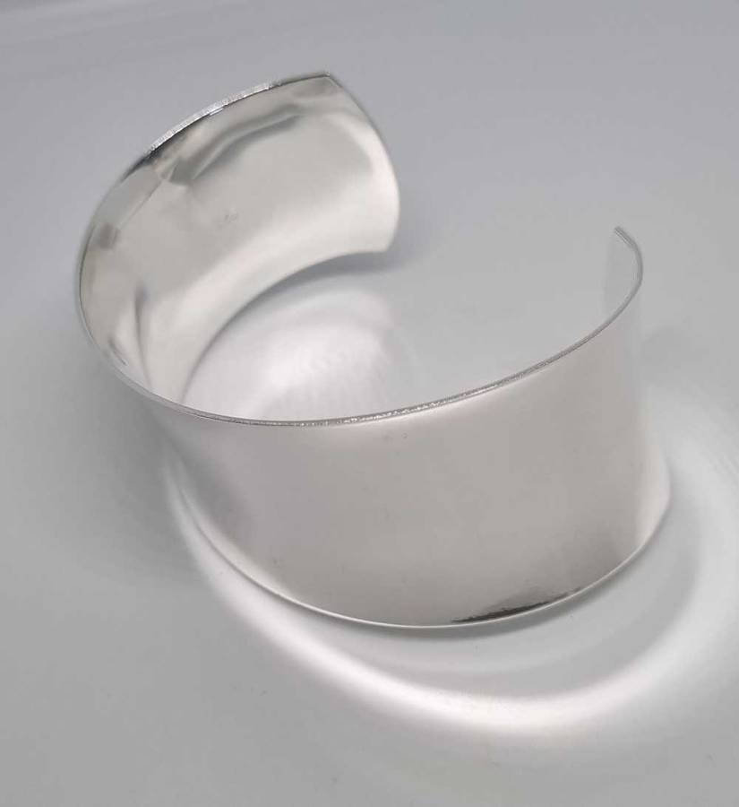 925 Silver Wide Band Open Cuff Bracelet