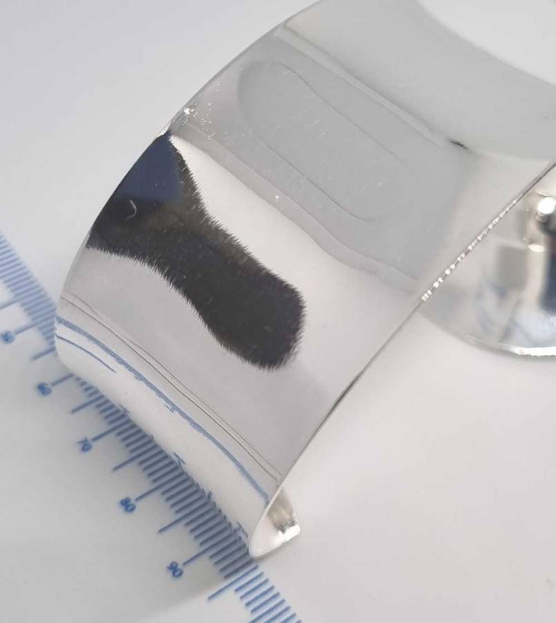 925 Silver Wide Band Open Cuff Bracelet