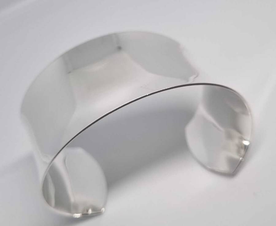 925 Silver Wide Band Open Cuff Bracelet