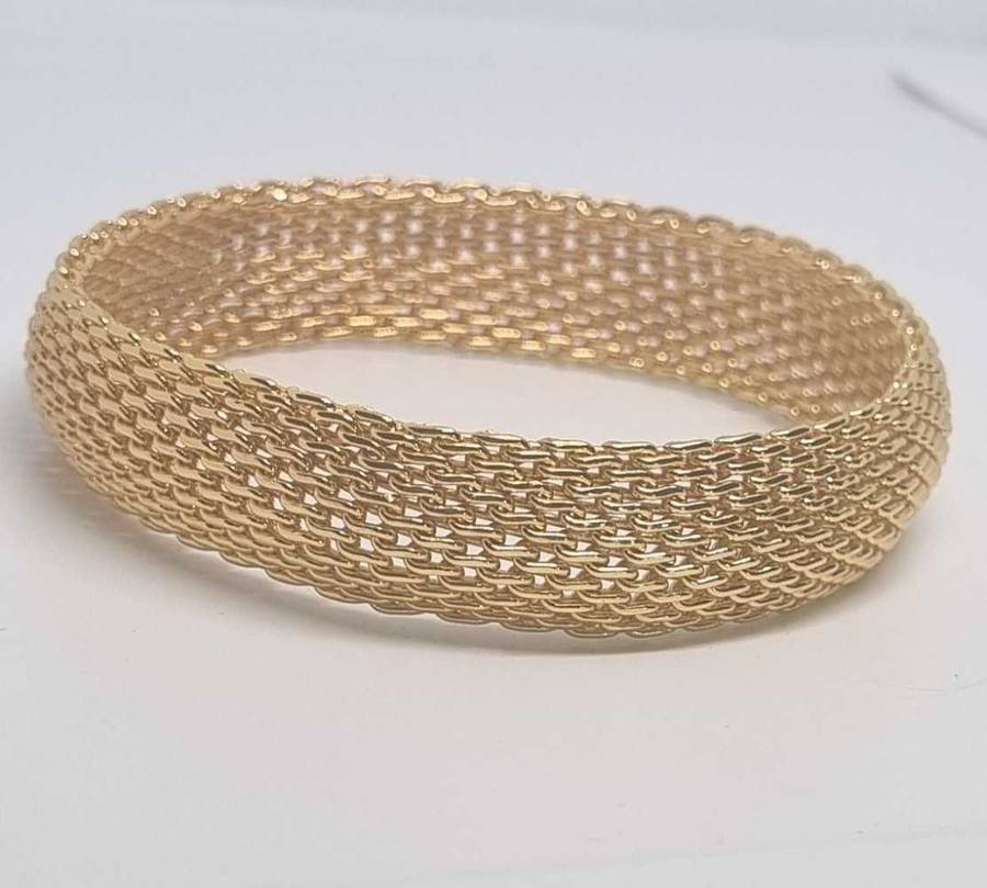 24ct Yellow Gold Mesh Bangle
