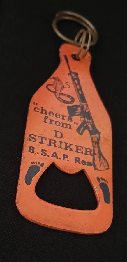 RHODESIAN BSAP RESERVE STRIKER FORCE BOTTLE OPENER -- METAL AND ENAMEL  " RARE "   L133
