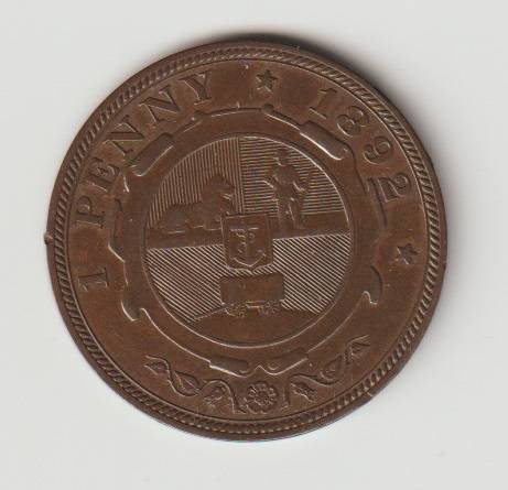 1892 ZAR One Penny                        No.4