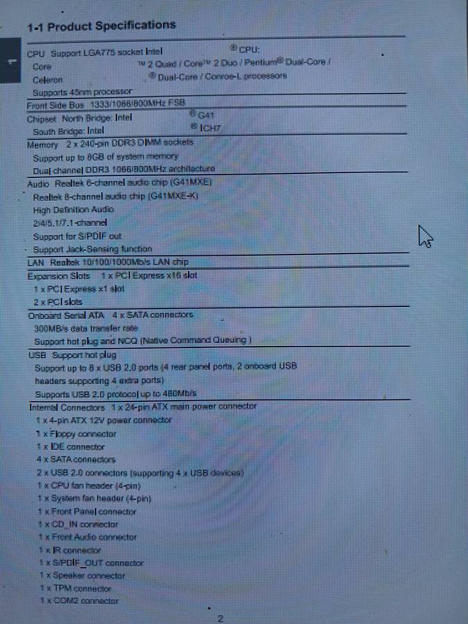 Foxconn motherboard with CPU and 6 or 8 gig ram