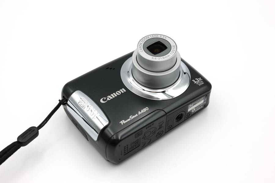 Canon Powershot A480 digital point and shoot camera.