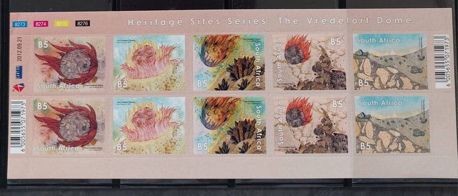 RSA - 2012 - SACC 2229 - Vredefort Dome - Sheet of 10 stamps - MNH