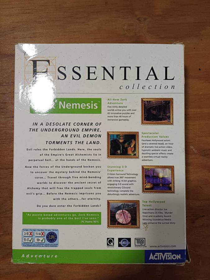 Zork Nemesis BIG BOC (Essentials Collection) CIB See photos