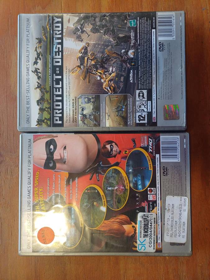 PS2 Incredibles and Transformers