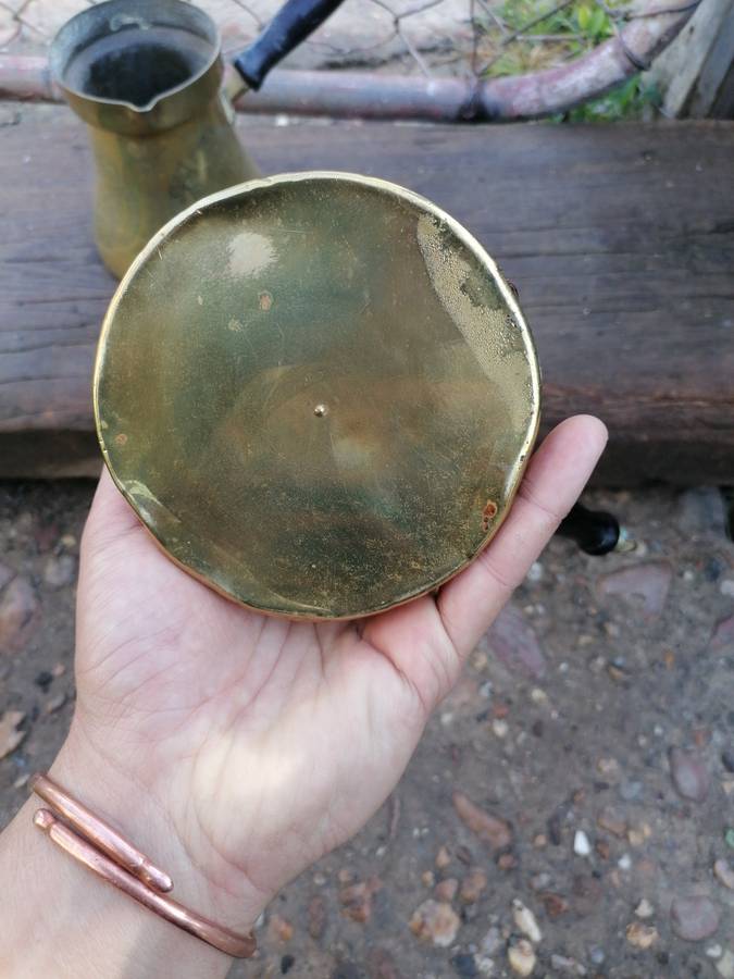 SET OF 2 ANTIQUE BRASS COFFEE POTS
